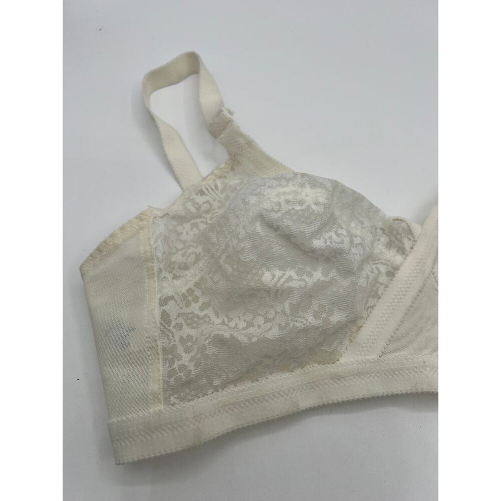 NWT 70'S VINTAGE GELMART BRA CRISS CROSS LACE STRETCH STRAP SIZE 36D WHITE - Picture 5 of 13